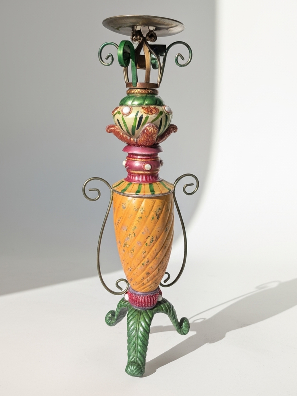 Bella Casa by Ganz Whimsical Multicolor Decorative Candle Holder - 16 Inches